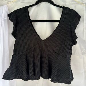 Wild Fable Cropped Black Women's Top